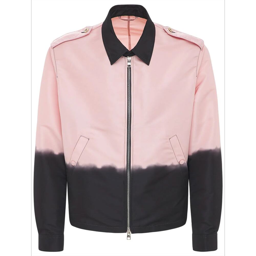 Alexander McQueen Pink & Black Dip Dye Front Zip Jacket 50 / Large